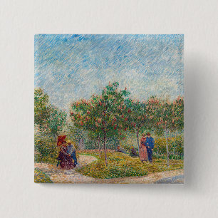 Chapa Cuadrada Vincent van Gogh - Jardín en Montmarte con amantes