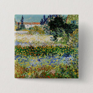 Chapa Cuadrada Vincent van Gogh - Jardín Florido