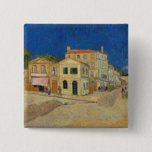Chapa Cuadrada Vincent van Gogh - La Casa Amarilla / La Calle