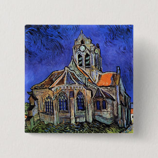 Chapa Cuadrada Vincent Van Gogh - La Iglesia de Auvers