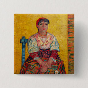 Chapa Cuadrada Vincent Van Gogh - La Mujer Italiana