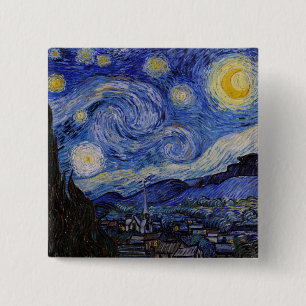 Chapa Cuadrada Vincent Van Gogh - La noche estrellada