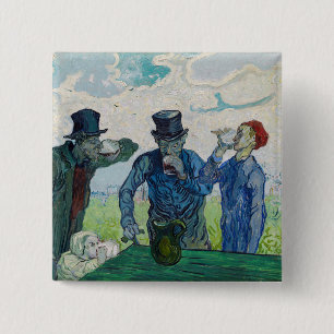 Chapa Cuadrada Vincent van Gogh - Los bebedores, según Daumier