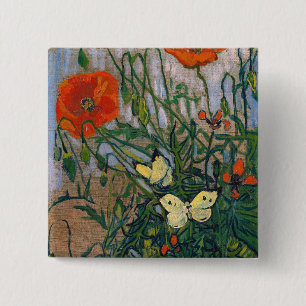 Chapa Cuadrada Vincent van Gogh - Mariposas y Papas