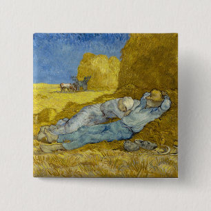 Chapa Cuadrada Vincent Van Gogh - Mediodía, Descanso del trabajo 