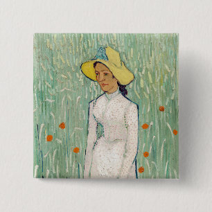 Chapa Cuadrada Vincent van Gogh - Muchacha de Blanco