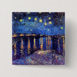 Chapa Cuadrada Vincent Van Gogh - Noche estrellada sobre el Ródan