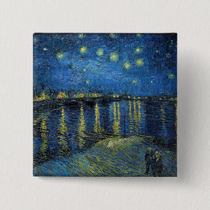 Chapa Cuadrada Vincent Van Gogh - Noche estrellada sobre el Ródan