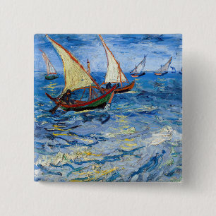 Chapa Cuadrada Vincent van Gogh - Paisaje marino cerca de Saintes