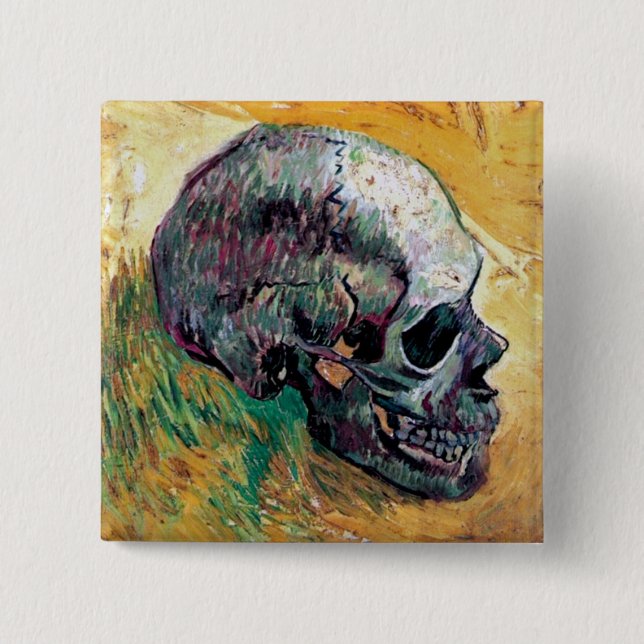 Chapa Cuadrada Vincent Van Gogh - Perfil del cráneo - Bella Artes (Anverso)
