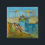 Chapa Cuadrada Vincent van Gogh - Puente Langlois en Arles #1<br><div class="desc">El puente de los Langlois en Arles con el lavado femenino - Vincent van Gogh,  aceite en lienzo,  1888,  Arles</div>