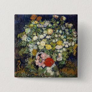 Chapa Cuadrada Vincent van Gogh - Ramo de Flores en un Jarrón