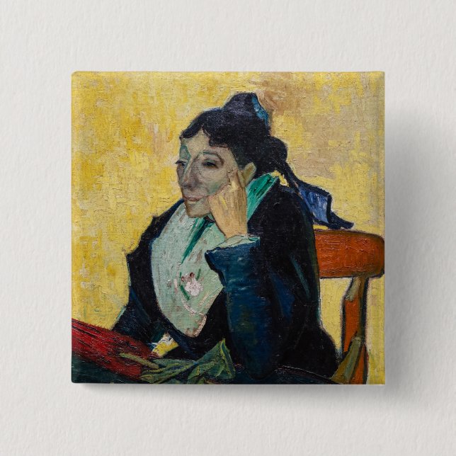 Chapa Cuadrada Vincent Van Gogh - Retrato de Madame Ginoux (Anverso)