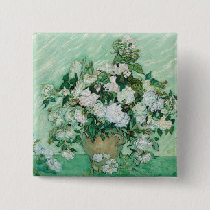 Chapa Cuadrada Vincent van Gogh - Rosas
