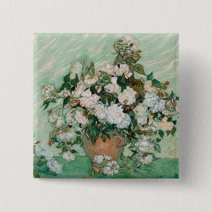 Chapa Cuadrada Vincent van Gogh Rosas, 1890