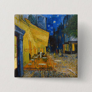 Chapa Cuadrada Vincent van Gogh - Terraza del Café por la Noche