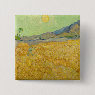 Chapa Cuadrada Vincent van Gogh - Trigal con segador