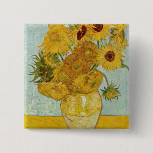 Chapa Cuadrada Vincent Van Gogh - Vase con doce girasoles