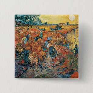 Chapa Cuadrada Vincent van Gogh Viñedos Rojos en Arles, 1888