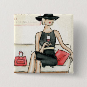 Chapa Cuadrada Vino de consumición del fashionista