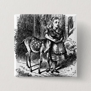 Chapa Cuadrada Vintage Alicia en la impresión del bambi del