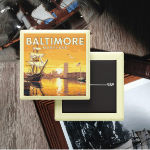 Chapa Cuadrada Vintage Baltimore Maryland