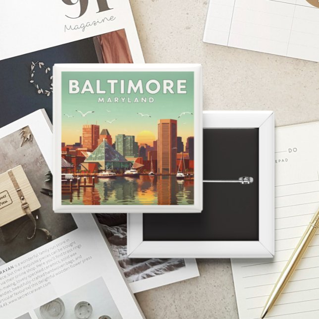 Chapa Cuadrada Vintage Baltimore Maryland (Subido por el creador)