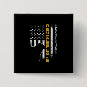 Chapa Cuadrada Vintage Estados Unidos Bandera estadounidense Bull