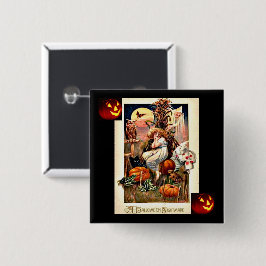 Chapa Cuadrada Vintage Halloween Nightmare
