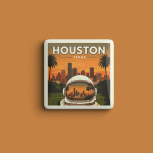 Chapa Cuadrada Vintage Houston Texas