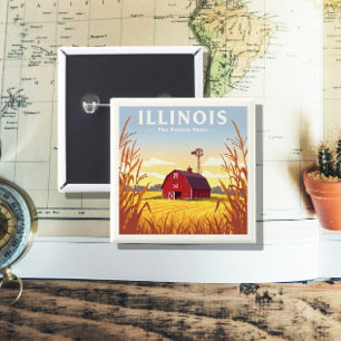 Chapa Cuadrada Vintage Illinois