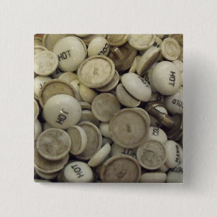 Chapa Cuadrada Vintage Knobs de porcelana fría y caliente