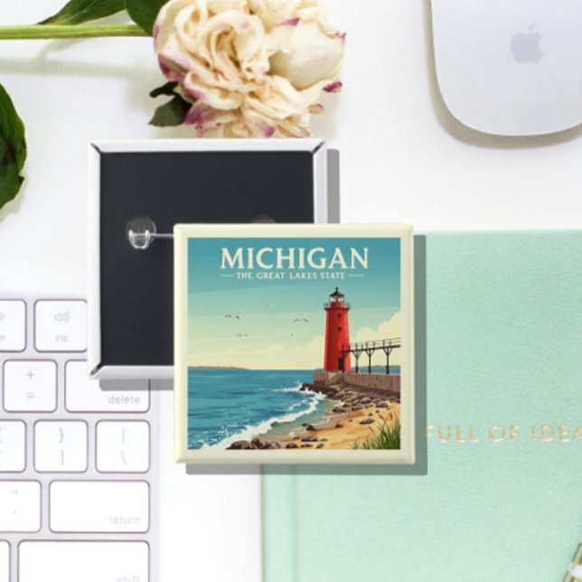 Chapa Cuadrada Vintage Michigan (Subido por el creador)