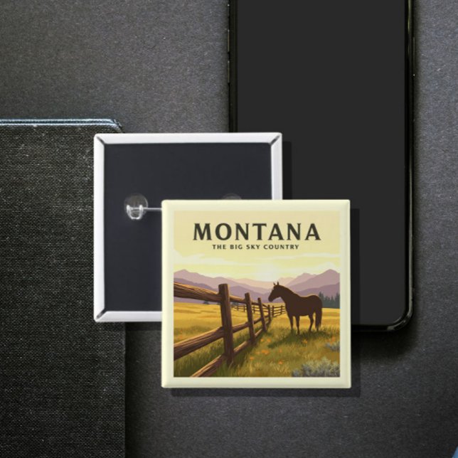 Chapa Cuadrada Vintage Montana (Subido por el creador)