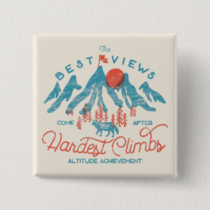 Chapa Cuadrada Vintage Mountain Wolf Climbing al aire libre