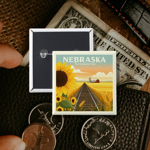Chapa Cuadrada Vintage Nebraska