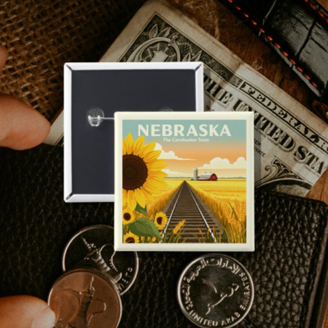 Chapa Cuadrada Vintage Nebraska (Subido por el creador)