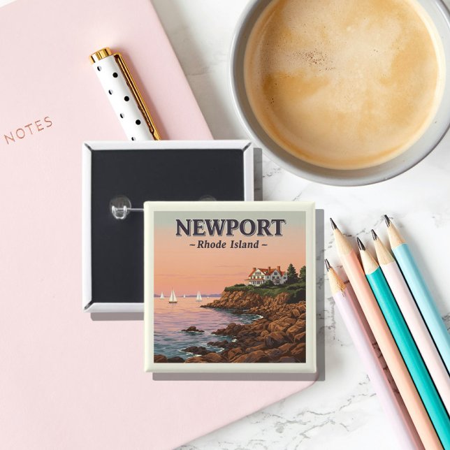 Chapa Cuadrada Vintage Newport Rhode (Subido por el creador)
