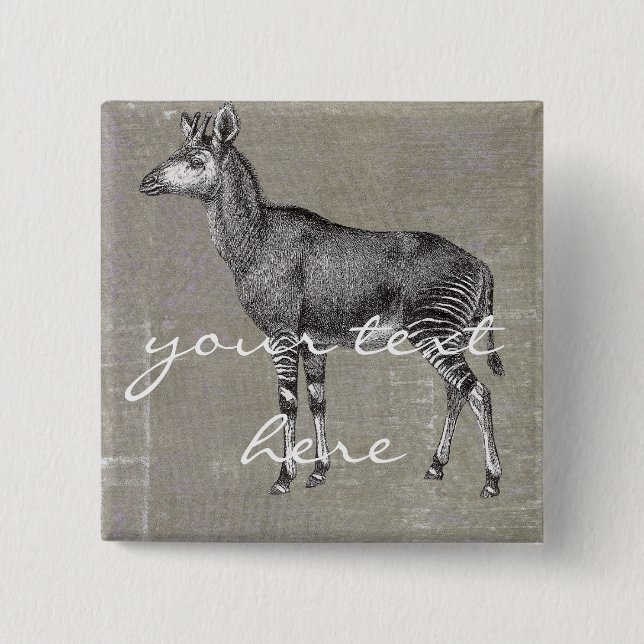 Chapa Cuadrada Vintage Okapi (Anverso)