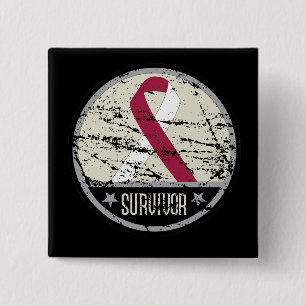 Chapa Cuadrada Vintage para hombre del superviviente del cáncer