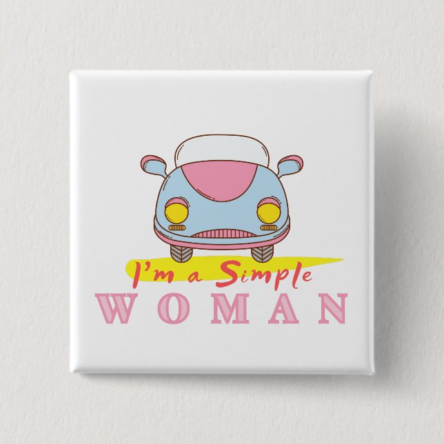 CHAPA CUADRADA VINTAGE - SOY UNA MUJER SIMPLE (Anverso)
