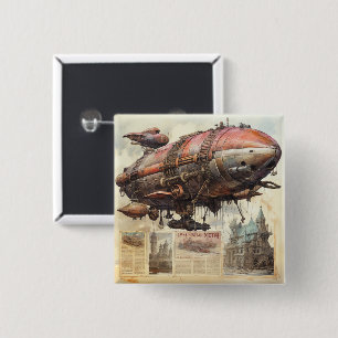 Chapa Cuadrada Vintage Steampunk Zeppelin (9)