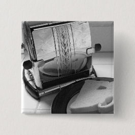 Chapa Cuadrada Vintage Toaster Kitchen Art Pinback
