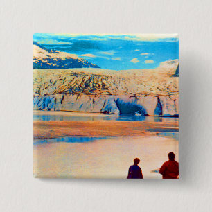 Chapa Cuadrada Vintage USA Alaska Mendenhall glaciar Juneau