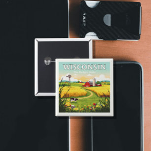 Chapa Cuadrada Vintage Wisconsin