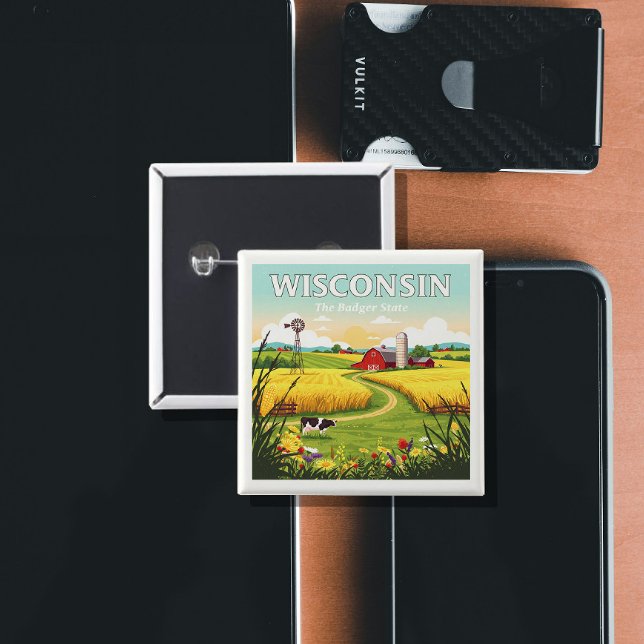 Chapa Cuadrada Vintage Wisconsin (Subido por el creador)