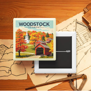 Chapa Cuadrada Vintage Woodstock Vermont