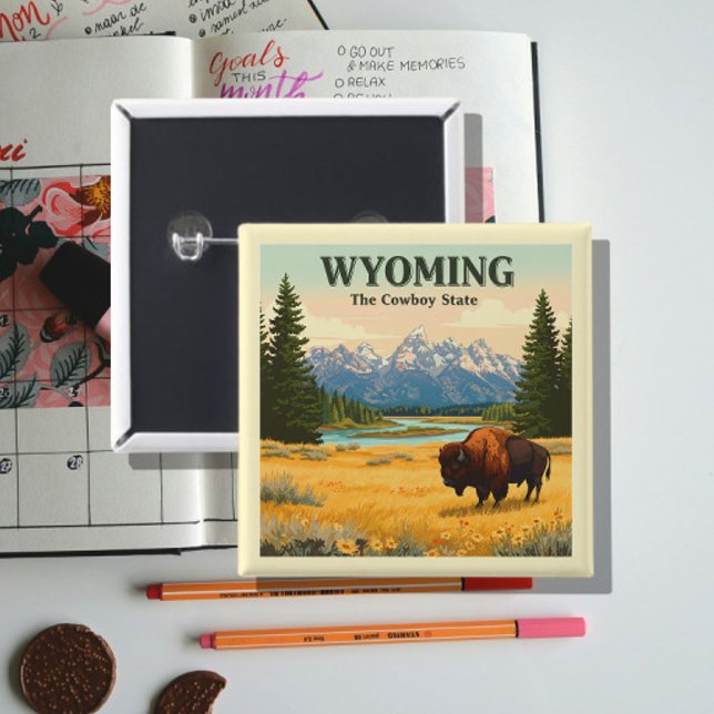Chapa Cuadrada Vintage Wyoming (Subido por el creador)