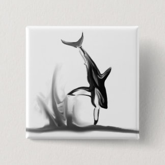 Chapa Cuadrada Violación del gran tiburón blanco que caza un