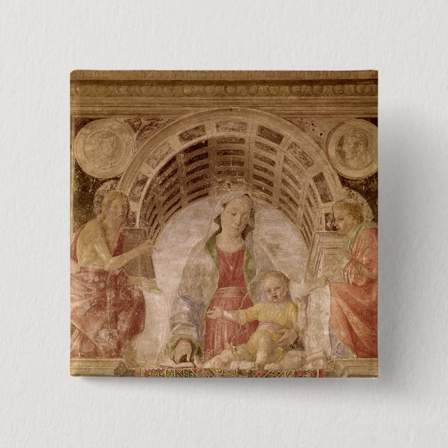 Chapa Cuadrada Virgen y niño 2 (Anverso)